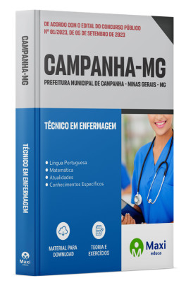 Apostila Prefeitura de Campanha-MG 2023 - Técnico em Enfermagem
