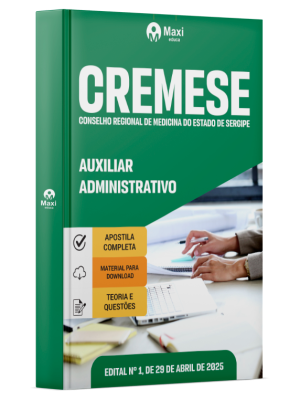 CREMESE - Conselho Regional de Medicina do Estado de Sergipe - 2025 - Auxiliar Administrativo