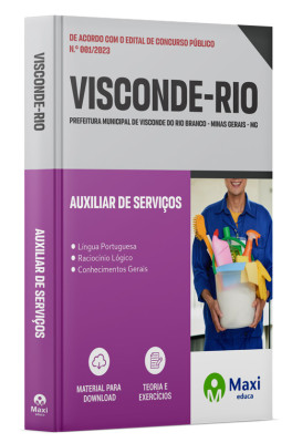 Apostila Prefeitura de Visconde do Rio Branco-MG 2023 - Auxiliar de Serviços