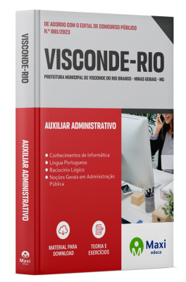Apostila Prefeitura de Visconde do Rio Branco-MG 2023 - Auxiliar Administrativo