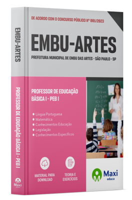 Apostila Prefeitura de Embu das Artes - SP - 2023 - Professor de Educação Básica I - PEB I