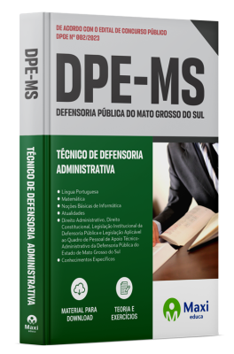 Apostila DPE-MS - 2023 - Técnico de Defensoria – Administrativa