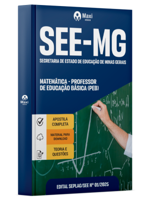 Apostila SEE-MG - Secretaria de Estado de Educação de Minas Gerais - 2025 - Matemática - Professor De Educação Básica (PEB)