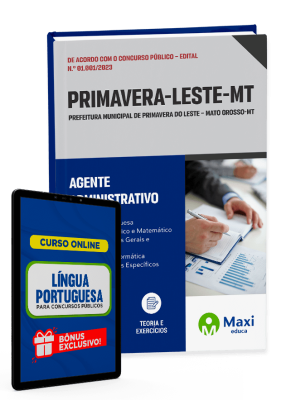 Apostila Prefeitura de Primavera do Leste - MT - 2023 - Agente Administrativo