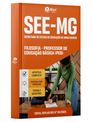 Apostila SEE-MG - Secretaria de Estado de Educação de Minas Gerais - 2025 - Filosofia - Professor De Educação Básica (PEB)