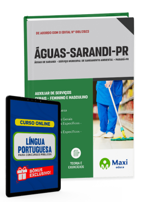 Apostila Águas de Sarandi - PR - 2023 - Auxiliar de Serviços Gerais – Feminino e Masculino