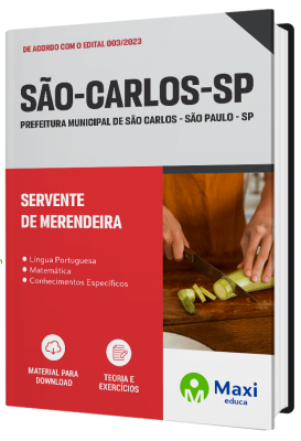Apostila Prefeitura de São Carlos  - SP - 2023 - Serventes de Merendeira