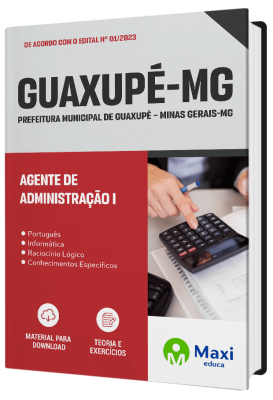 Apostila Prefeitura de Guaxupé -MG - 2023 - Agente de Administração I