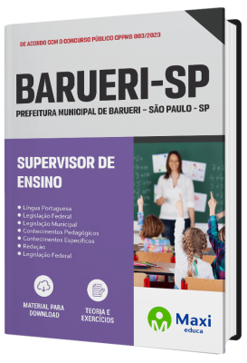 Apostila Prefeitura de Barueri - SP - 2023 - Supervisor de Ensino