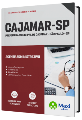 Apostila Prefeitura  de Cajamar  - SP - 2023 - Agente Administrativo