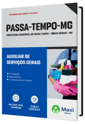 Apostila Prefeitura de Passa Tempo - MG - 2023 - Auxiliar de Serviços Gerais