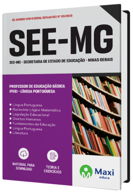 Apostila SEE-MG  2023 - Professor de Educação Básica (PEB) - Língua Portuguesa