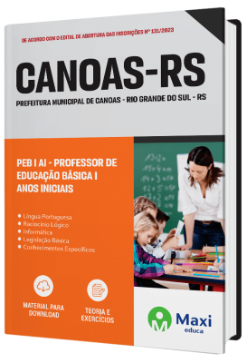 Apostila Prefeitura de Canoas - RS 2023 - PEB I AI - Professor de Educação Básica I - Anos Iniciais