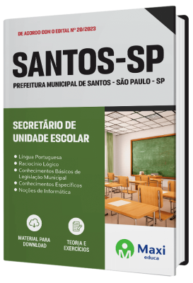Apostila Prefeitura de Santos - SP - 2023 - Secretário de Unidade Escolar
