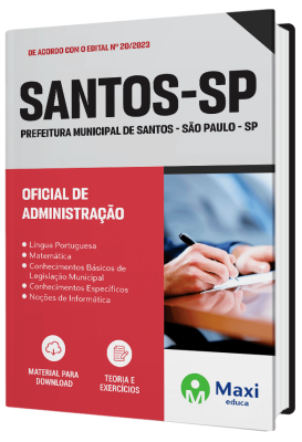 Apostila Prefeitura de Santos - SP - 2023 - Oficial de Administração