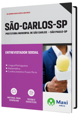 Apostila Prefeitura  de São Carlos - SP - 2023 - Entrevistador Social