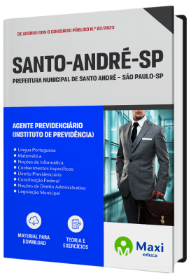 Apostila Prefeitura de Santo André - SP - 2023 - Agente Previdenciário (Instituto de Previdência)