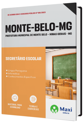 Apostila Prefeitura de Monte Belo - MG - 2023 - Secretário Escolar