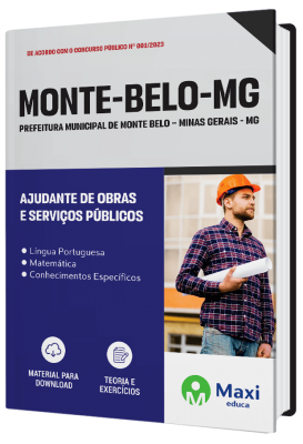 Apostila Prefeitura de Monte Belo - MG - 2023 - Ajudante de Obras e Serviços Públicos