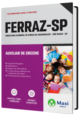 Apostila Prefeitura de Ferraz de Vasconcelos - SP - Auxiliar de Creche