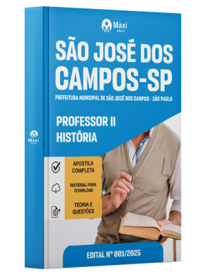 Apostila Prefeitura de São José dos Campos - SP  2025 - Professor II - História