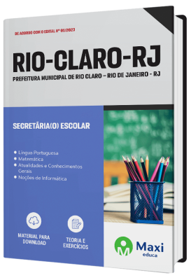Apostila Prefeitura de Rio Claro - RJ - 2023 - Secretária(o) Escolar