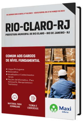 Apostila Prefeitura de Rio Claro - RJ - 2023 - Comum aos cargos de Nível Fundamental