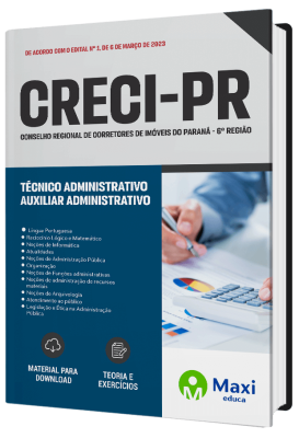 Apostila CRECI-PR 2023 - Técnico Administrativo - Auxiliar Administrativo