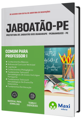 Apostila Prefeitura de Jaboatão Dos Guararape - PE 2023 - Comum para Professor I