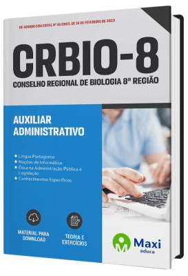 Apostila Conselho Regional de Biologia 8ª região - 2023 - Auxiliar Administrativo