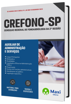 Apostila CREFONO-SP 2023 - Auxiliar de administração e serviços