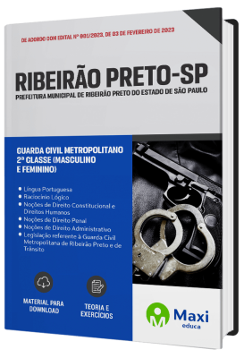 Apostila Prefeitura de Ribeirão Preto-SP 2023 - Guarda Civil Metropolitano 2ª Classe (Masculino e Feminino)