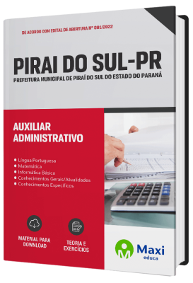 Apostila Prefeitura de Piraí - PR 2023 - Auxiliar Administrativo