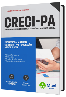 Apostila CRECI-PA 2023 - Profissional Analista Superior – PAS - Ocupação: AGENTE FISCAL