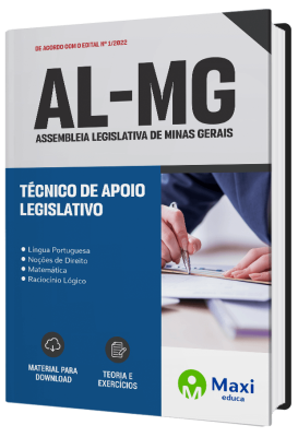 Apostila  Assembleia Legislativa de Minas Gerais - AL-MG 2023 - Técnico de Apoio Legislativo
