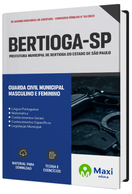 Apostila Prefeitura de Bertioga - SP 2023 - Guarda Civil Municipal – Masculino e Feminino