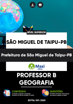 Apostila Prefeitura de São Miguel de Taipu-PB - Professor B - Geografia