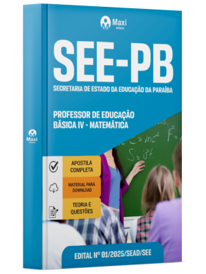 Apostila SEE-PB -Secretaria de Estado da Educação da Paraíba - Professor de Educação Básica IV - Matemática