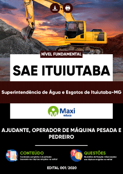 Apostila Superintendência de Água e Esgotos de Ituiutaba-MG - SAE ITUIUTABA - Ajudante, Operador de Máquina Pesada e Pedreiro