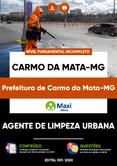 Apostila Prefeitura de Carmo da Mata-MG - Agente de Limpeza Urbana