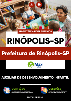 Apostila Prefeitura de Rinópolis-SP - Auxiliar de Desenvolvimento Infantil