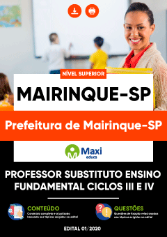 Apostila Prefeitura de Mairinque-SP - Professor Substituto Ensino Fundamental Ciclos III e IV