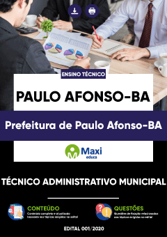 Apostila Prefeitura de Paulo Afonso-BA - Técnico Administrativo Municipal