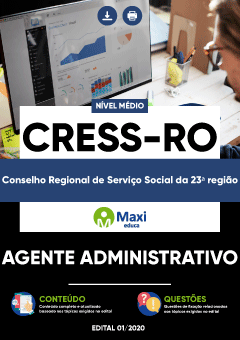 Apostila Conselho Regional de Serviço Social da 23ª região - CRESS-RO - Agente Administrativo