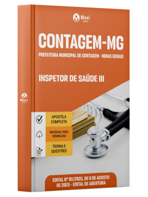 Apostila Prefeitura de Contagem - MG - 2025 - Inspetor de Saúde III