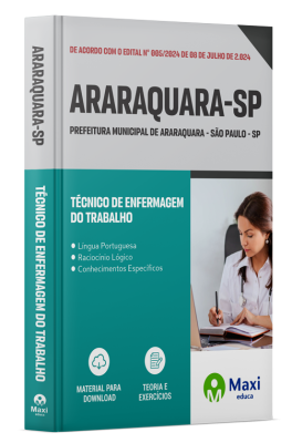Apostila Prefeitura de Araraquara-SP 2024 - Técnico De Enfermagem Do Trabalho