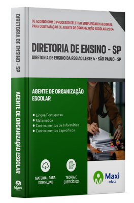 Apostila Diretoria de Ensino - SP - 2024 - Agente de Organização Escolar