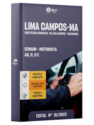 Apostila Prefeitura de Lima Campos - MA - 2025 - Comum - Motorista AB, B, D E
