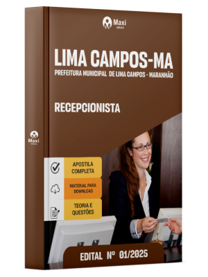 Apostila Prefeitura de Lima Campos - MA - 2025 - Recepcionista