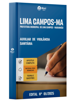 Apostila Prefeitura de Lima Campos - MA - 2025 - Auxiliar de Vigilância Sanitária 